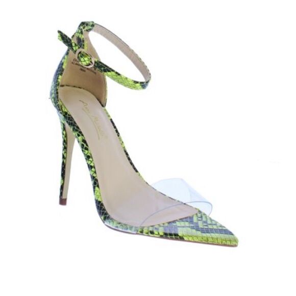Anne Michelle Exception-28 Snake Sandal Heel in Yellow Sz 8.5 - Picture 1 of 8